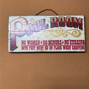 Vintage Pool Room Sign